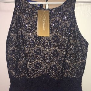 Navy Blue Lace Dress